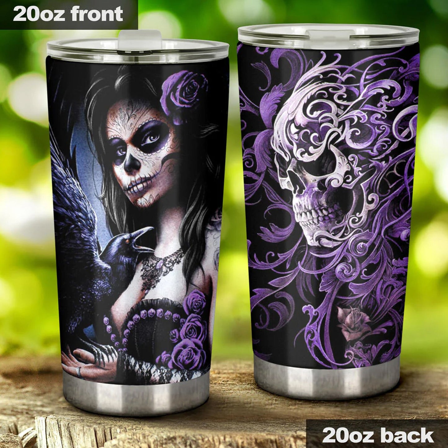 Sugar skull girl tumbler, Mexican skull girl mug tumbler, Dia de los muertos skull day of the dead skull girl gothic travel mug cup tumblers