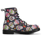Day of the dead leather boots, sugar skull boots for men women sugar skull women's boots, candy skull women's boots, Calaveras leather boots