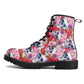 Floral rose skull leather boots sugar skull boots for men women sugar skull women's boots candy skull women's boots, Calaveras leather boots