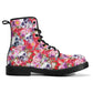 Floral rose skull leather boots sugar skull boots for men women sugar skull women's boots candy skull women's boots, Calaveras leather boots