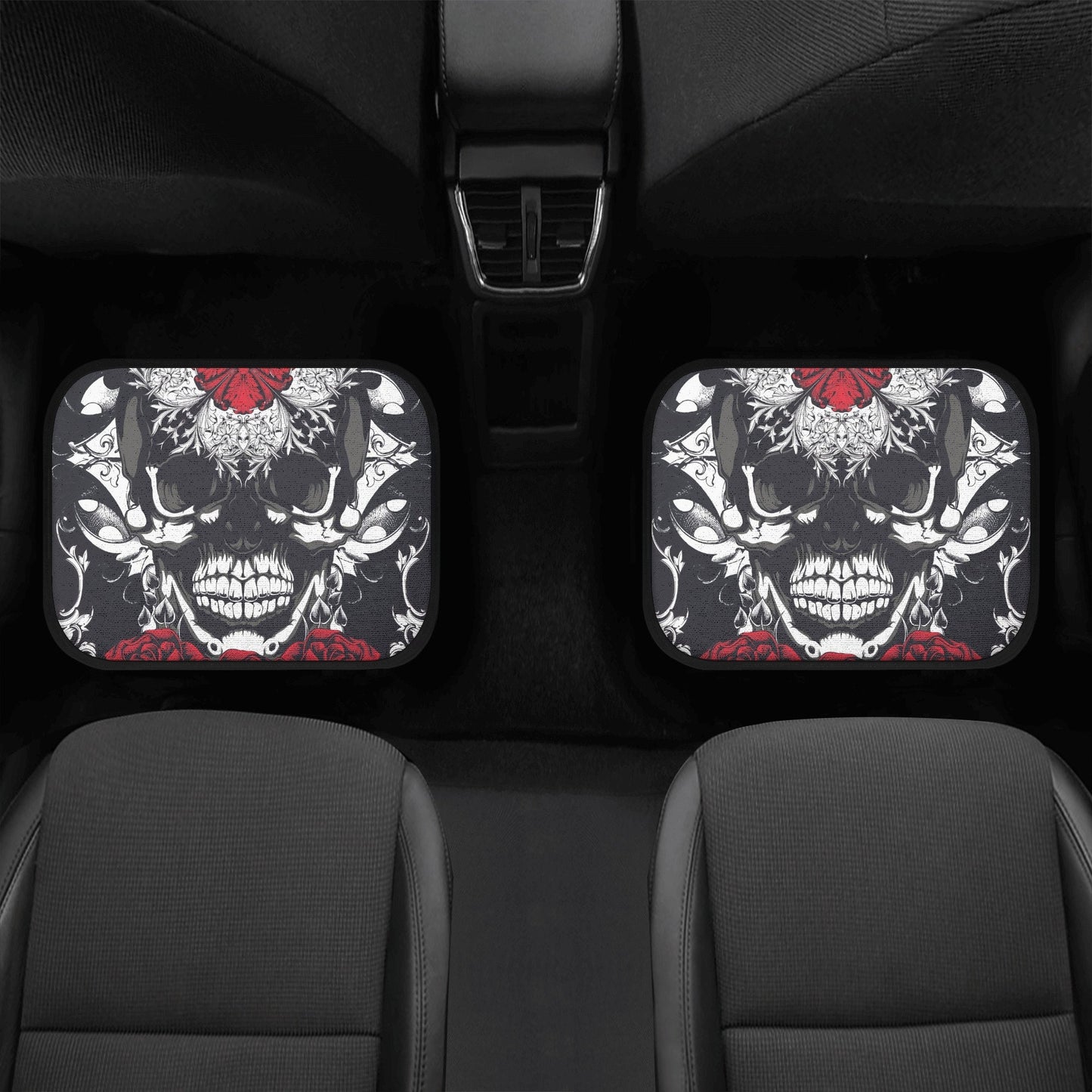 Floral skull Car Seat Cover car mat, Halloween skull car seat cover mat Rose gothic skull car seat protector covers mat skeleton car mats