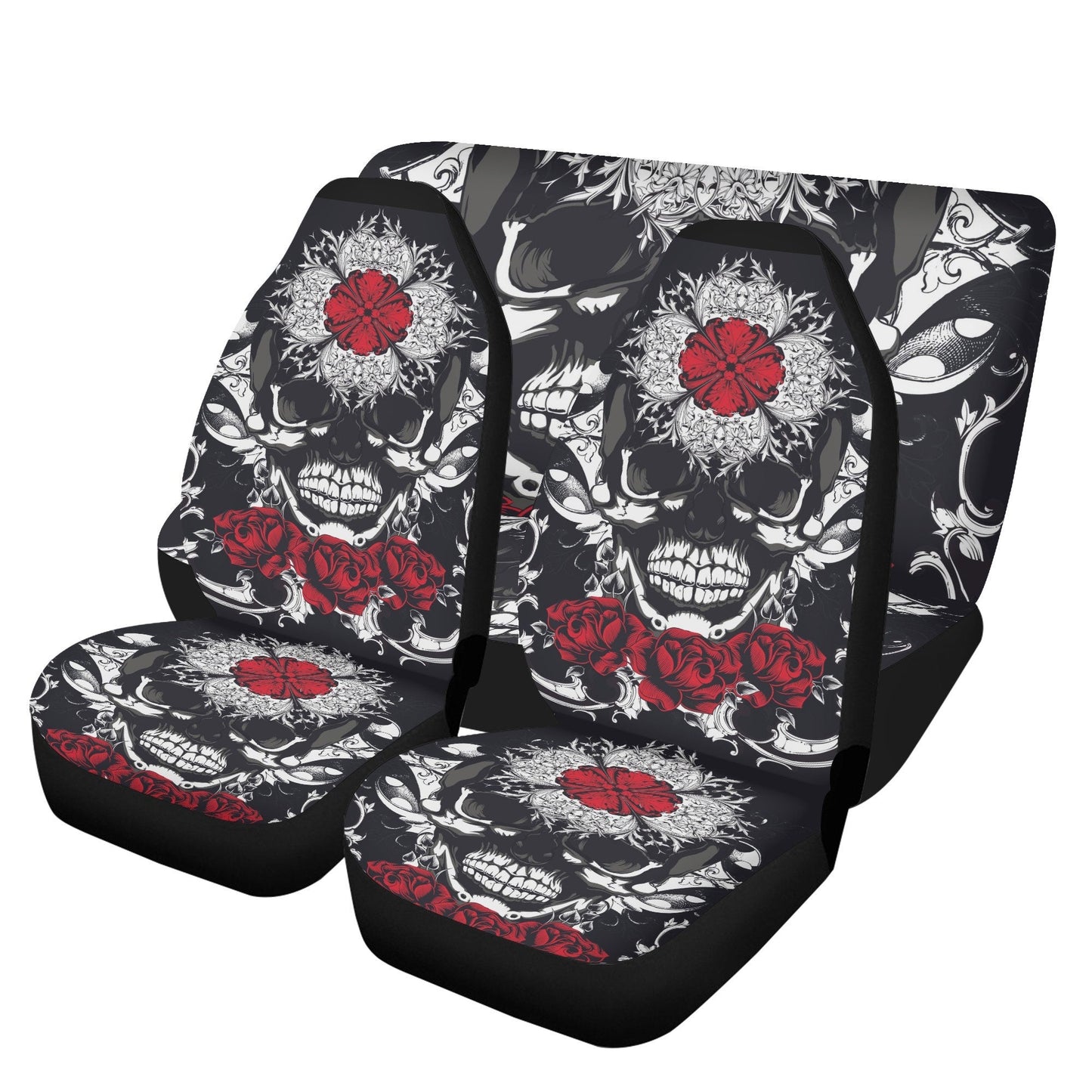 Floral skull Car Seat Cover car mat, Halloween skull car seat cover mat Rose gothic skull car seat protector covers mat skeleton car mats