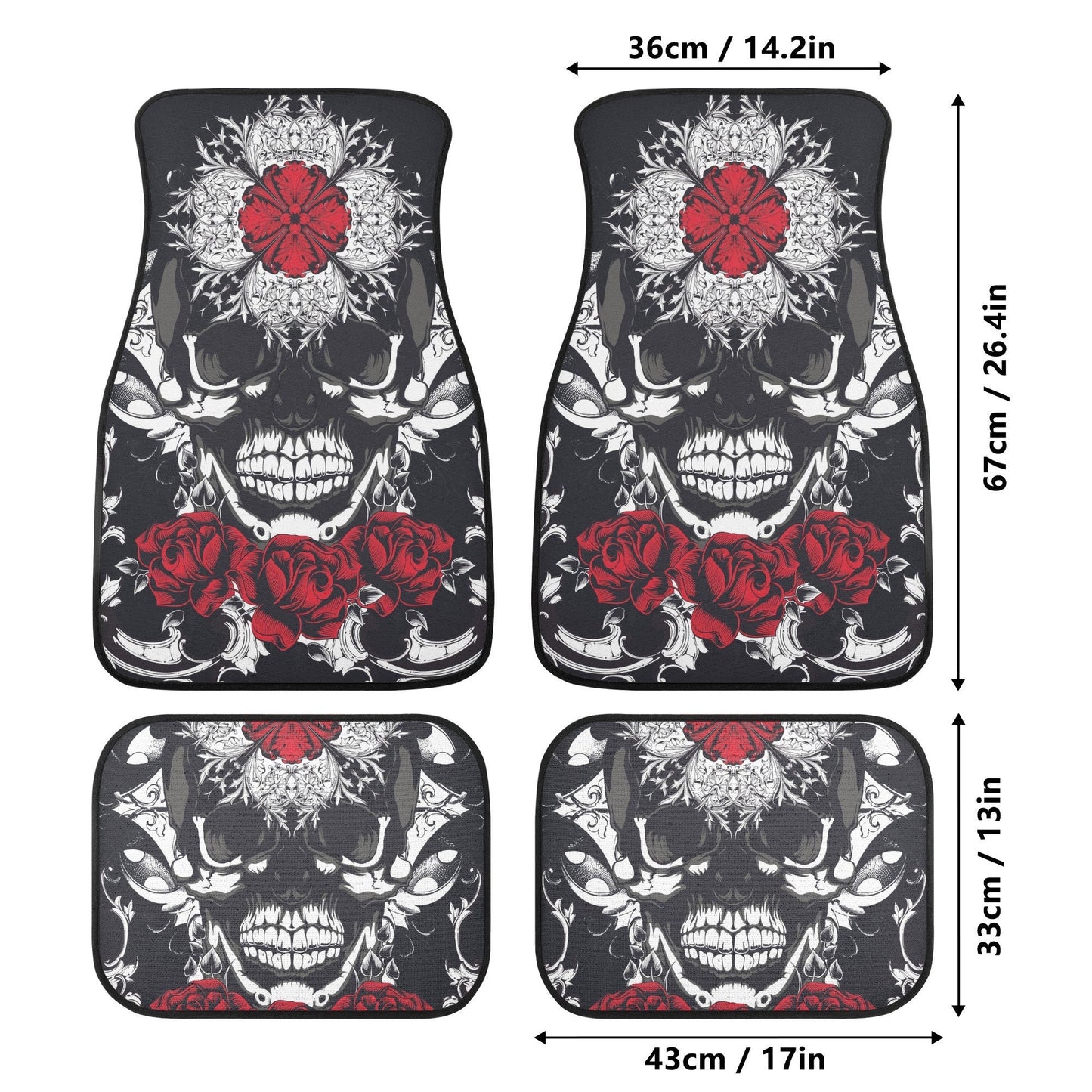 Floral skull Car Seat Cover car mat, Halloween skull car seat cover mat Rose gothic skull car seat protector covers mat skeleton car mats