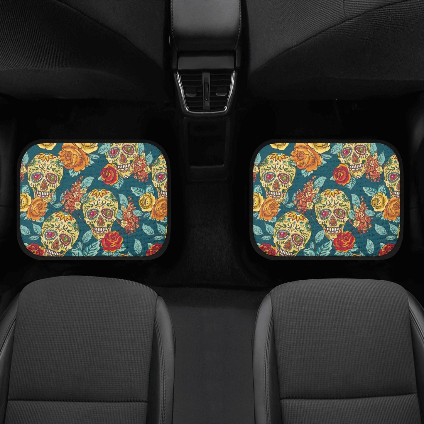 Sugar skull Car Seat Covers car mats Calaveras Candy skull car seat cover mats Halloween rose gothic skull car seat protector covers mat