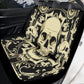 Gothic skull car seat covers car mats, Skeleton Halloween car mat seat covers Skeleton evil Horror skull car mat car accessories seat covers