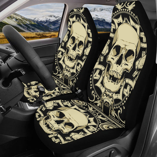 Gothic skull car seat covers car mats, Skeleton Halloween car mat seat covers Skeleton evil Horror skull car mat car accessories seat covers