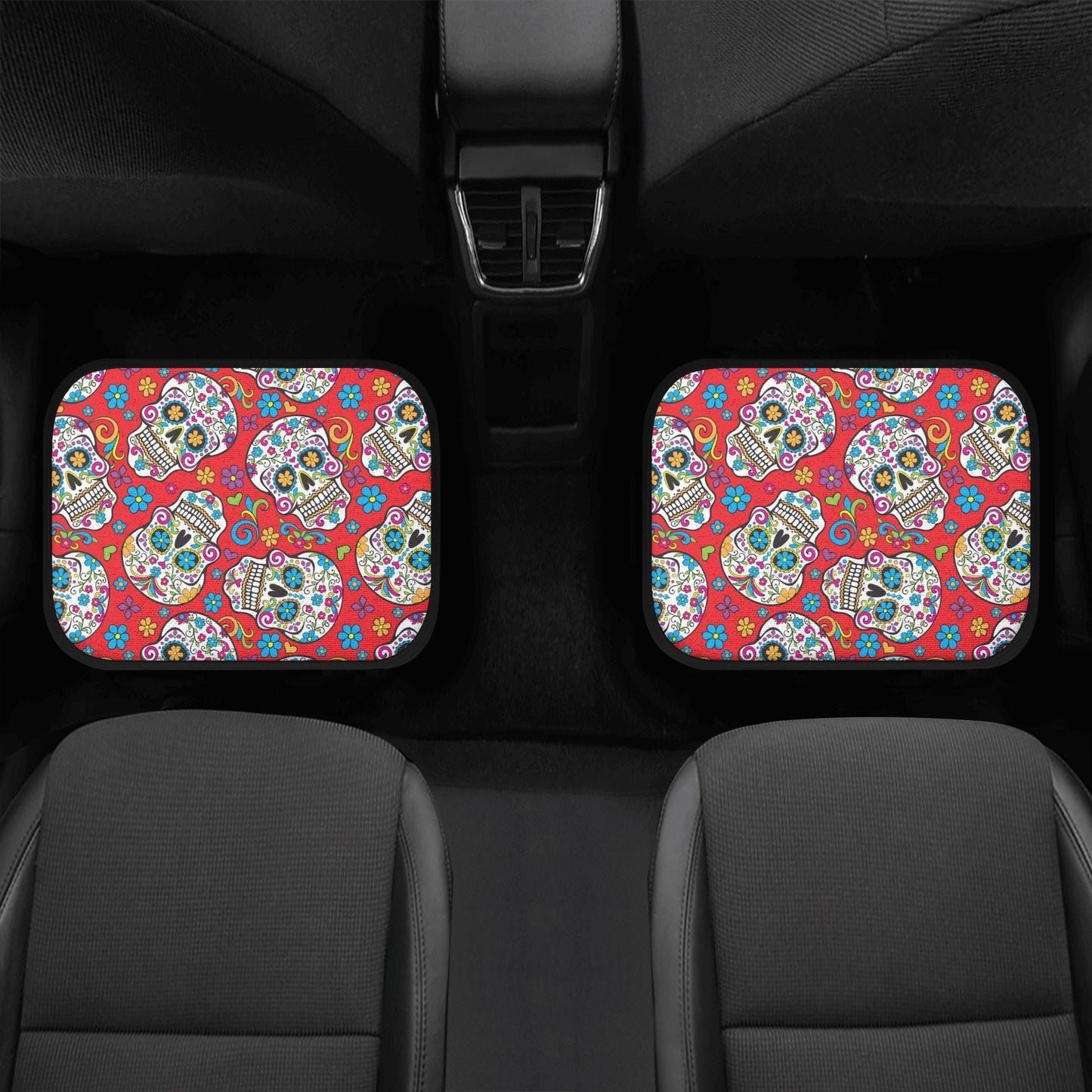 Candy skull calaveras Mexican skull Car Seat Covers car mats, day of the dead car seat cover mats, sugar skull car accessories covers mats