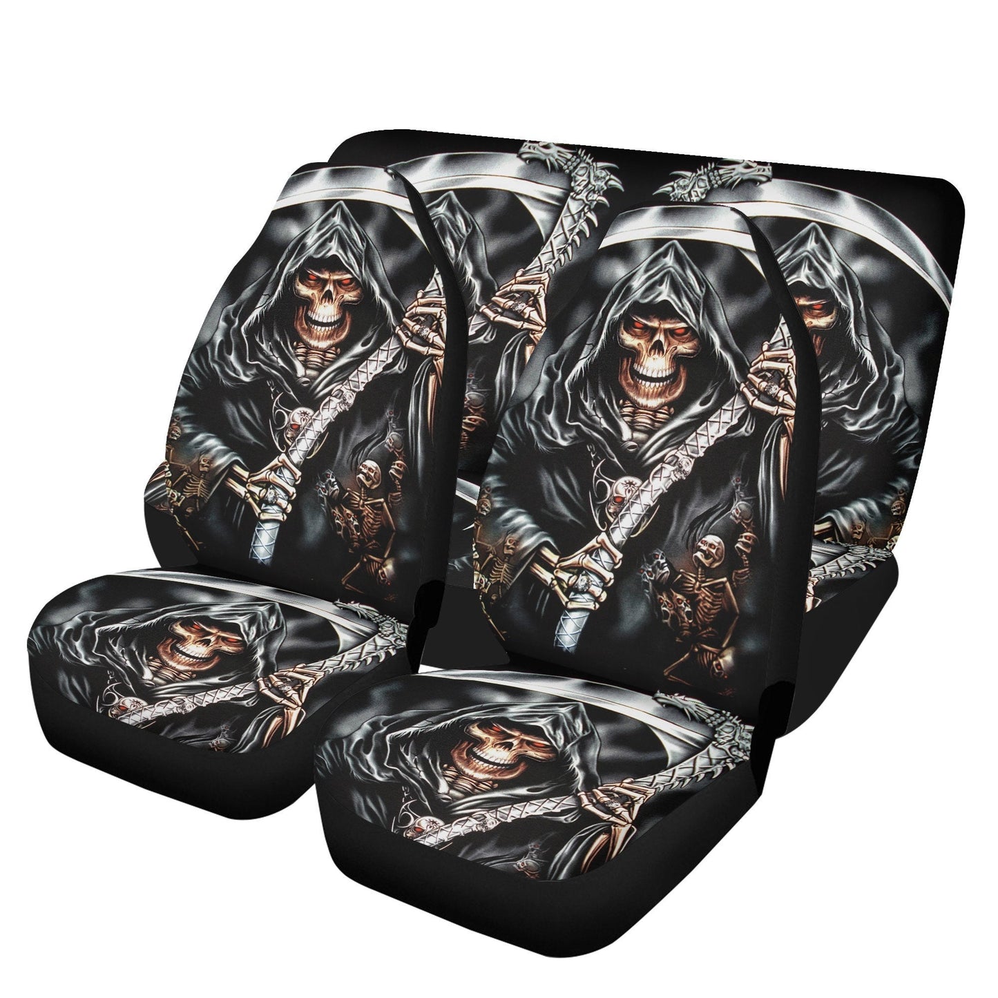 Grim reaper death skull Car Seat Cover car mat, Halloween car seat cover mat gothic skull car seat protector covers mat skeleton car mats