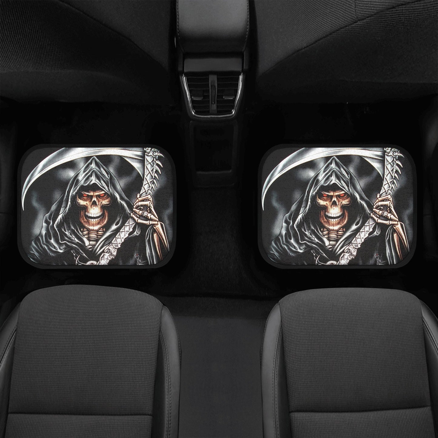 Grim reaper death skull Car Seat Cover car mat, Halloween car seat cover mat gothic skull car seat protector covers mat skeleton car mats