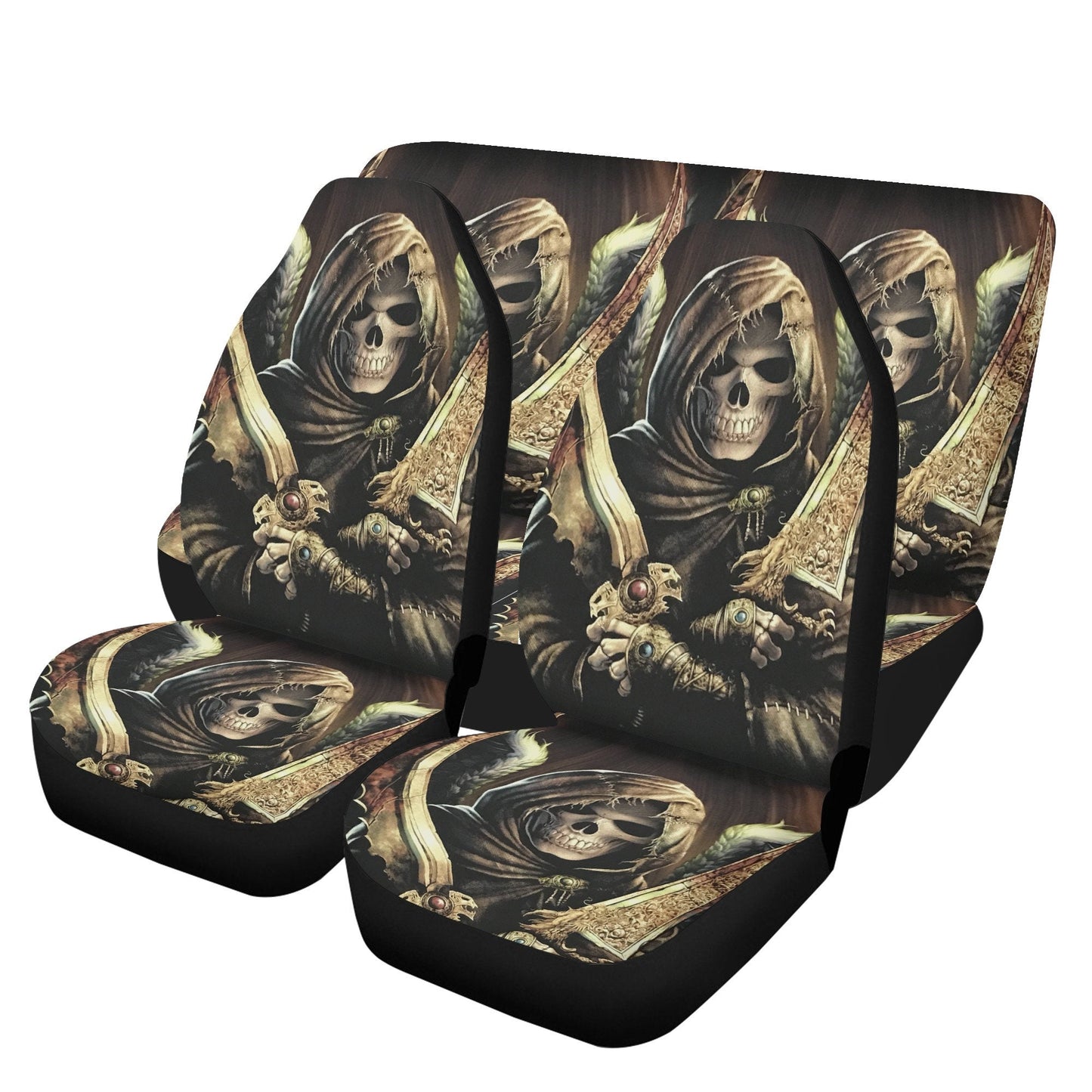 Grim reaper death skull Car Seat Cover car mat, Halloween car seat cover mat gothic skull car seat protector covers mat skeleton car mats
