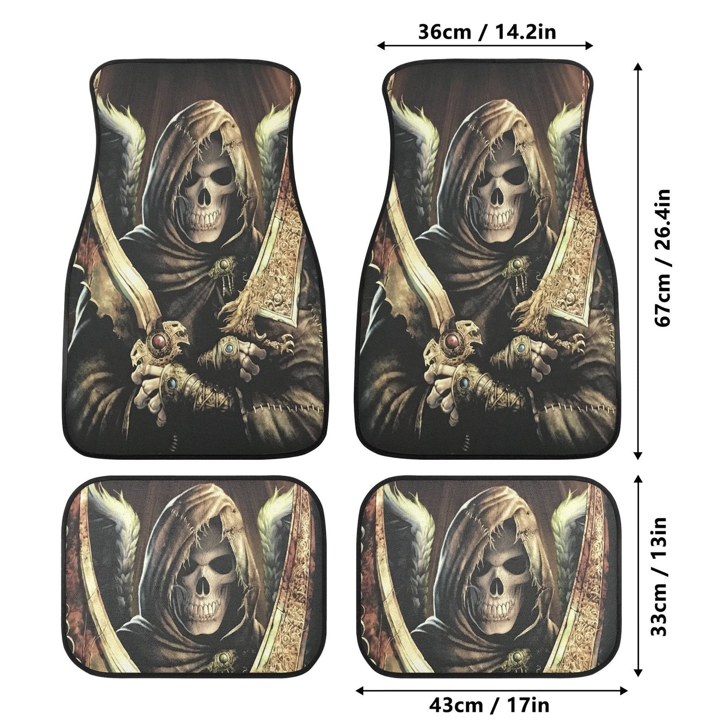 Grim reaper death skull Car Seat Cover car mat, Halloween car seat cover mat gothic skull car seat protector covers mat skeleton car mats