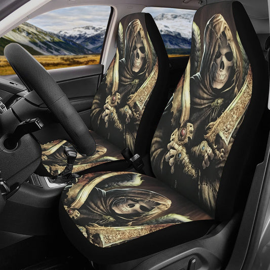 Grim reaper death skull Car Seat Cover car mat, Halloween car seat cover mat gothic skull car seat protector covers mat skeleton car mats