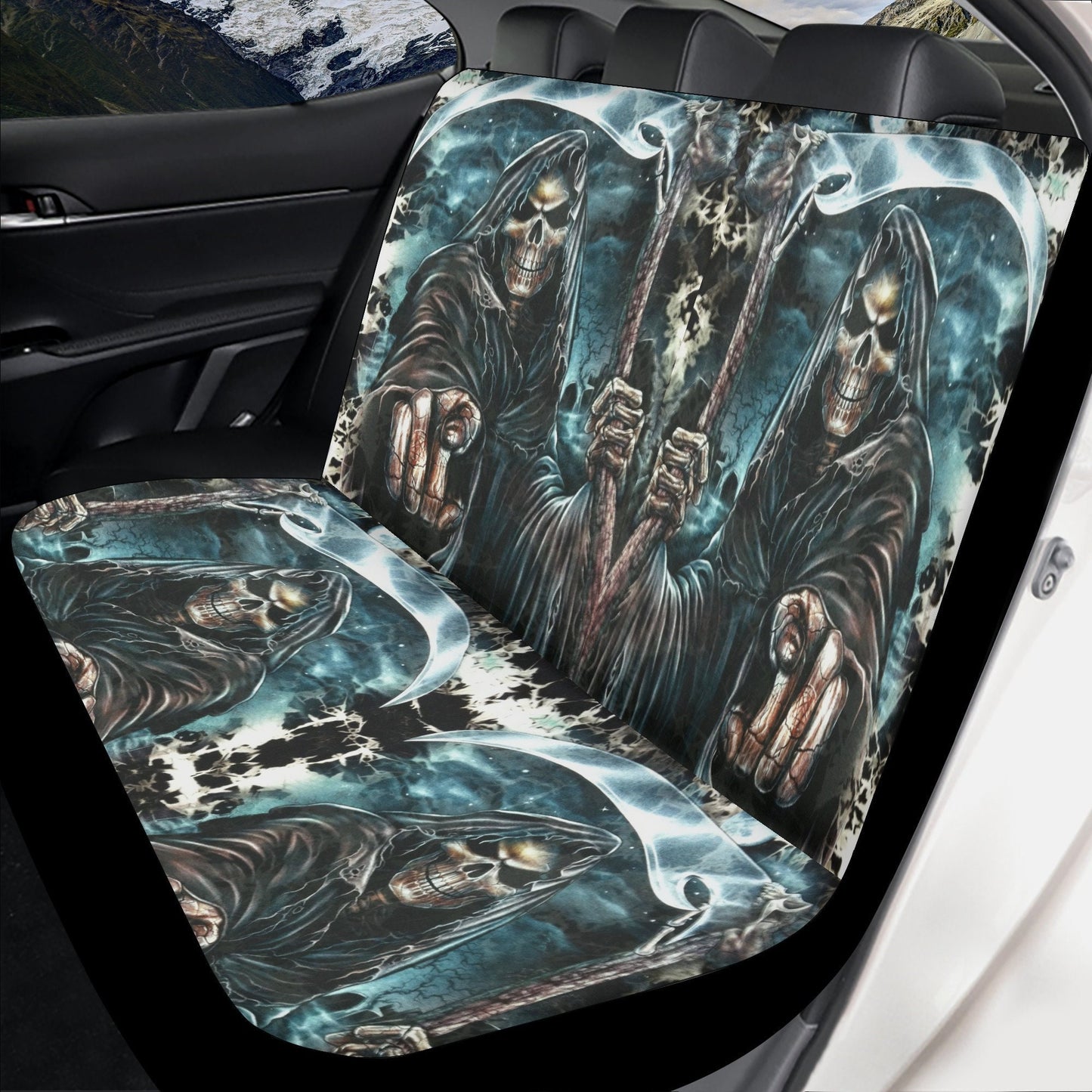 Grim reaper skull Car Seat Cover car mat, Halloween death car seat cover mat ghost skull car seat protector covers mat skeleton car mats