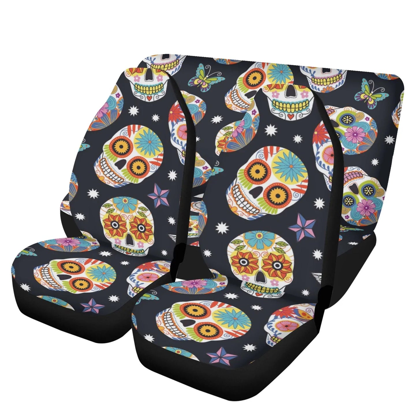 Sugar skull Car Seat Covers car mats, Candy skull car seat cover mats, Dia de los muertos gothic candy skull car seat protector covers mats