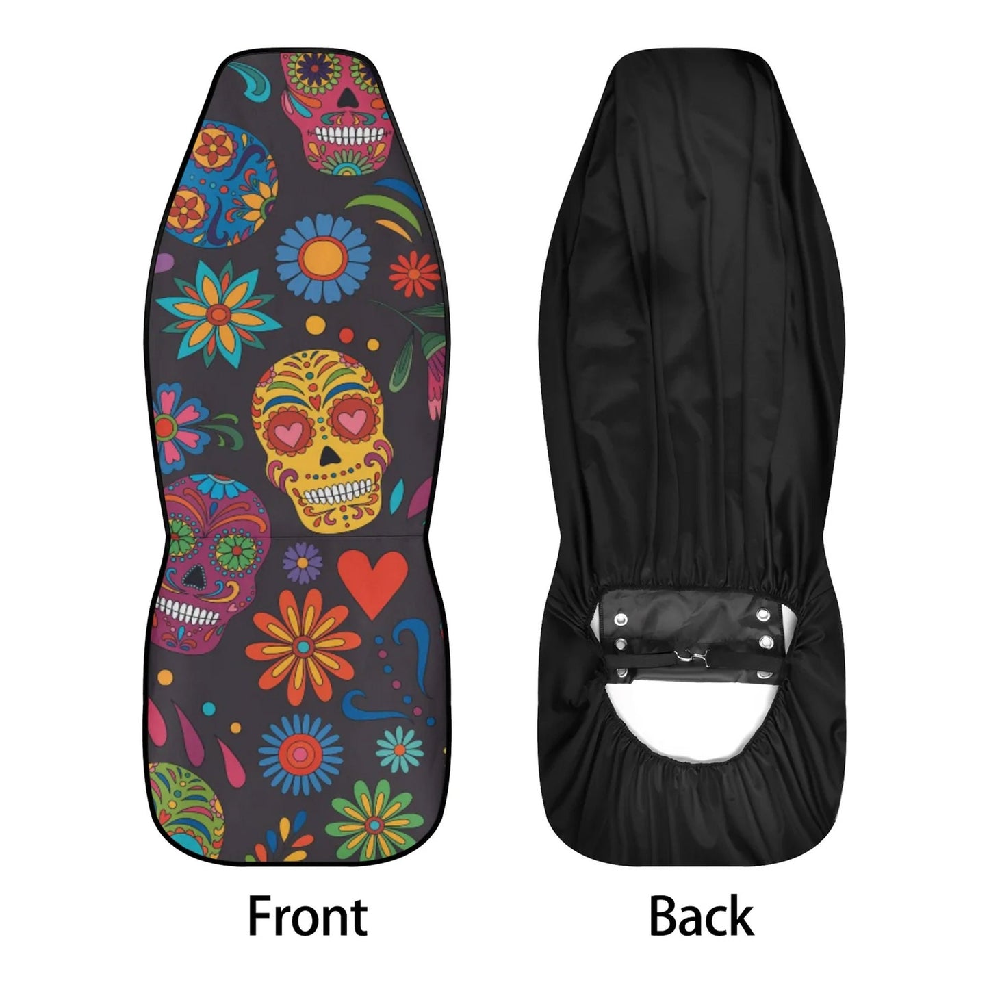 Floral Sugar skull Car Seat Covers car mats, Rose Candy skull car seat cover mats mexican gothic skull car seat protector covers mats