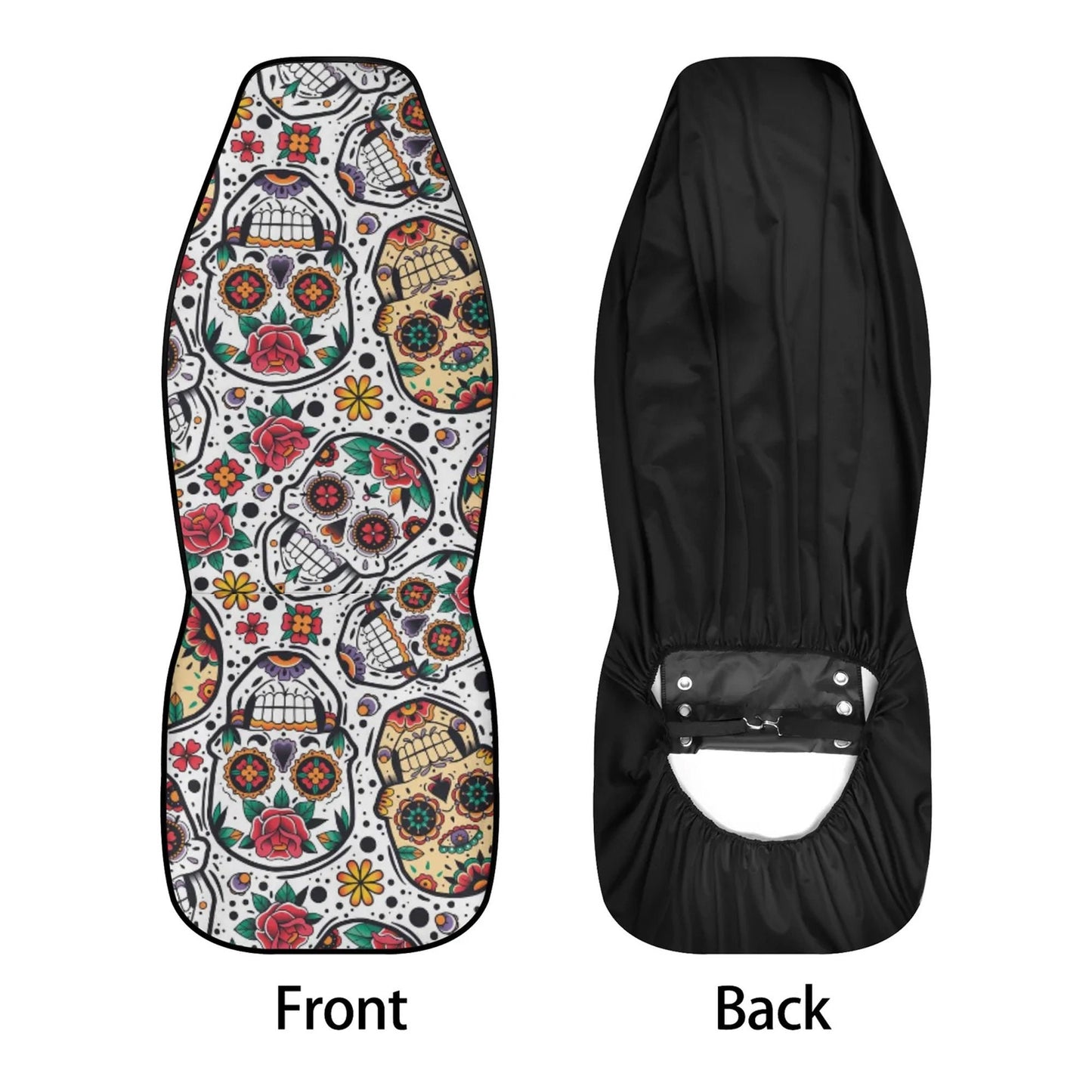 Floral Sugar skull Car Seat Covers car mats, Rose Candy skull car seat cover mats mexican gothic skull car seat protector covers mats