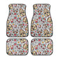 Floral Sugar skull Car Seat Covers car mats, Rose Candy skull car seat cover mats mexican gothic skull car seat protector covers mats