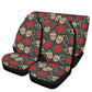 Floral skull pattern Car Seat Covers car mats Rose Candy skull car seat cover mats Halloween rose gothic skull car seat protector covers mat