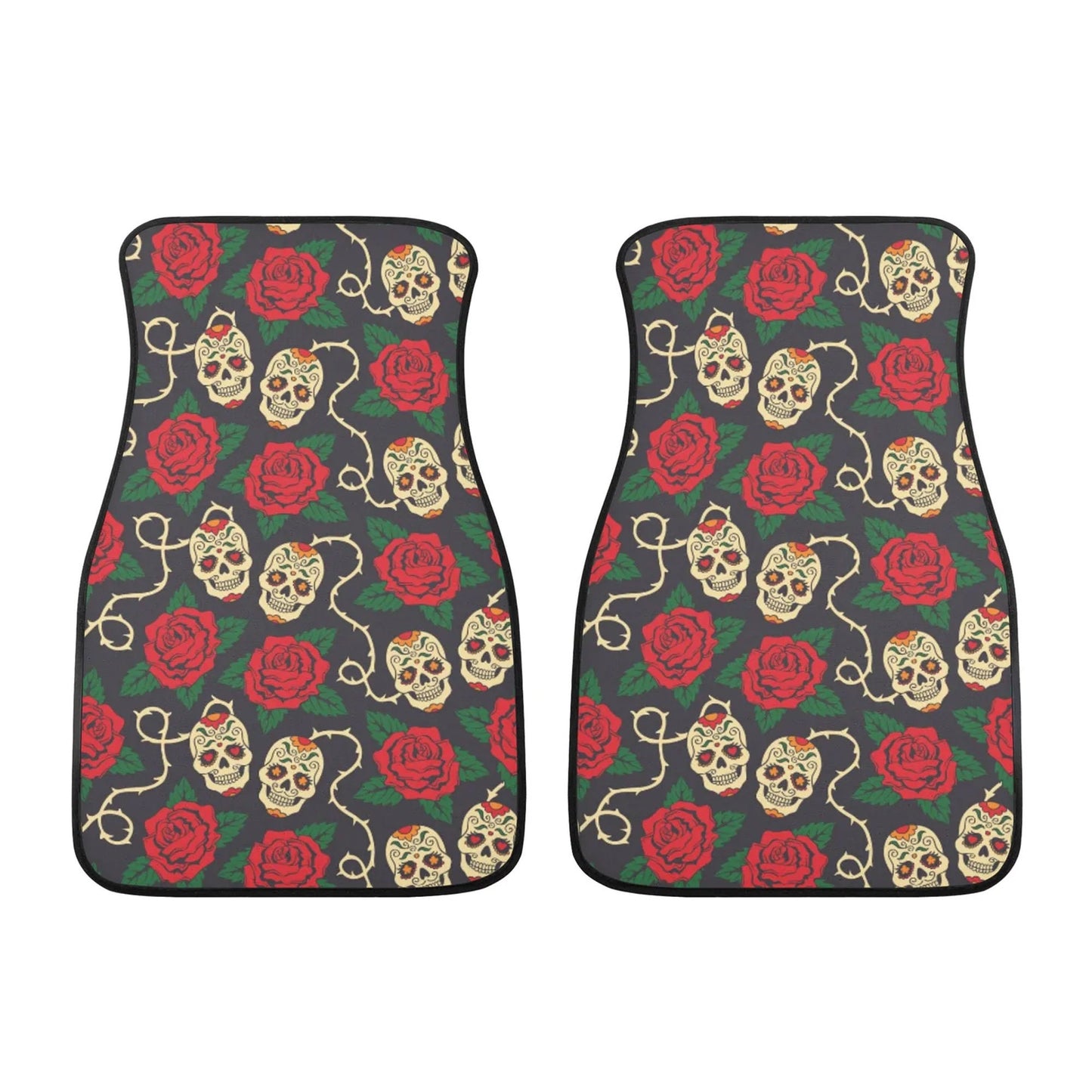 Floral skull pattern Car Seat Covers car mats Rose Candy skull car seat cover mats Halloween rose gothic skull car seat protector covers mat