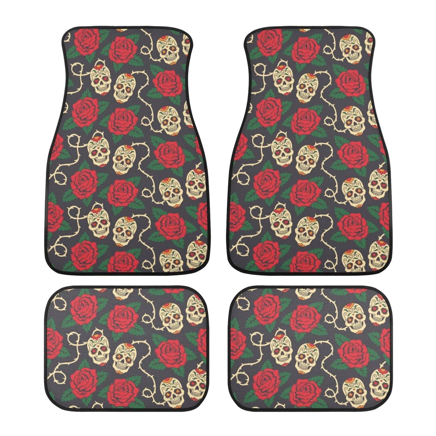 Floral skull pattern Car Seat Covers car mats Rose Candy skull car seat cover mats Halloween rose gothic skull car seat protector covers mat