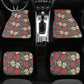 Floral skull pattern Car Seat Covers car mats Rose Candy skull car seat cover mats Halloween rose gothic skull car seat protector covers mat