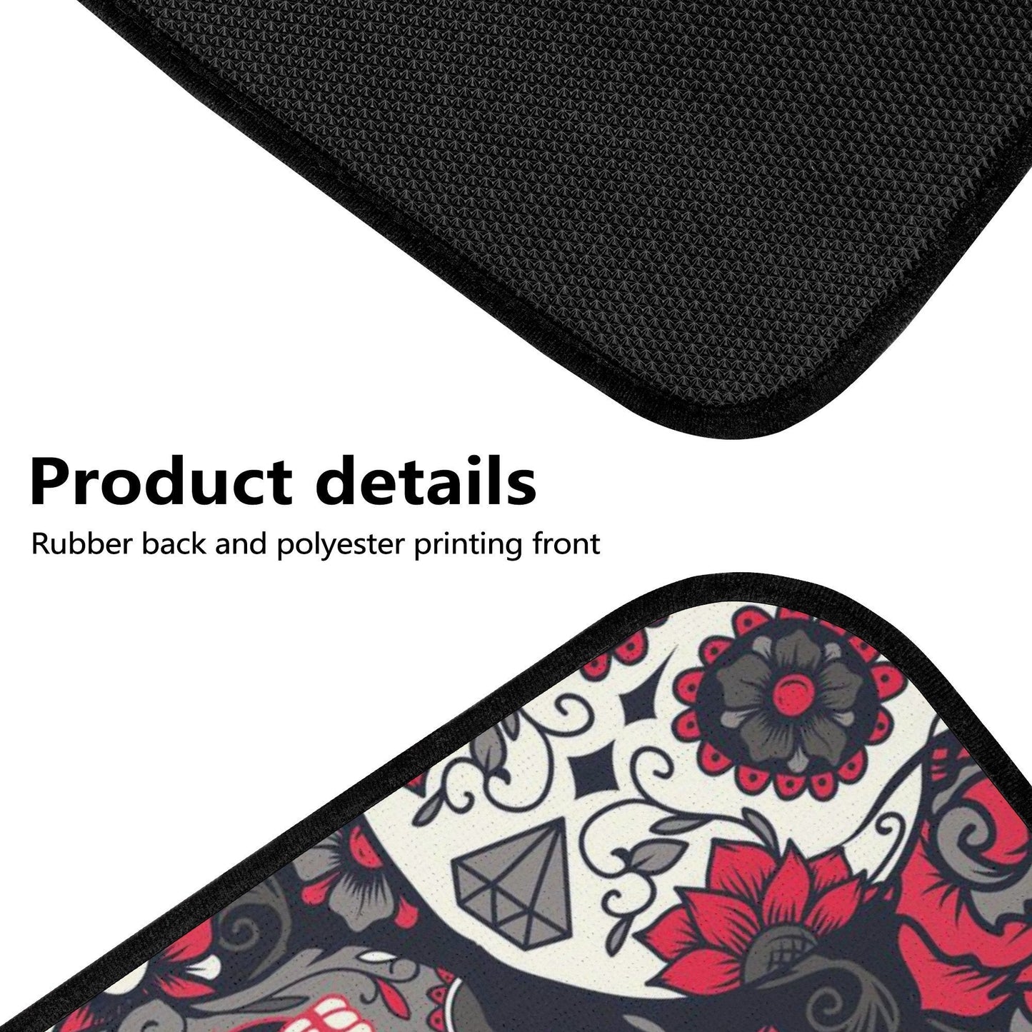 Floral sugar skull Car Seat Covers car mats Rose Candy skull car seat cover mats Halloween rose gothic skull car seat protector covers mat