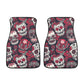Floral sugar skull Car Seat Covers car mats Rose Candy skull car seat cover mats Halloween rose gothic skull car seat protector covers mat