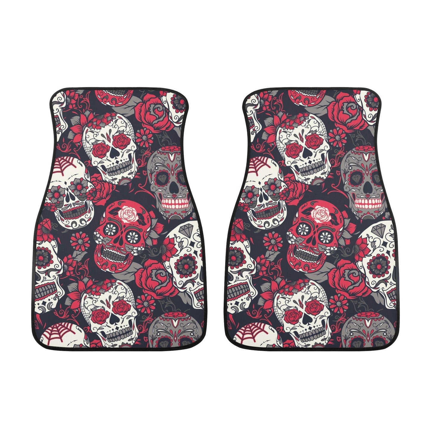 Floral sugar skull Car Seat Covers car mats Rose Candy skull car seat cover mats Halloween rose gothic skull car seat protector covers mat