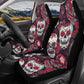 Floral sugar skull Car Seat Covers car mats Rose Candy skull car seat cover mats Halloween rose gothic skull car seat protector covers mat