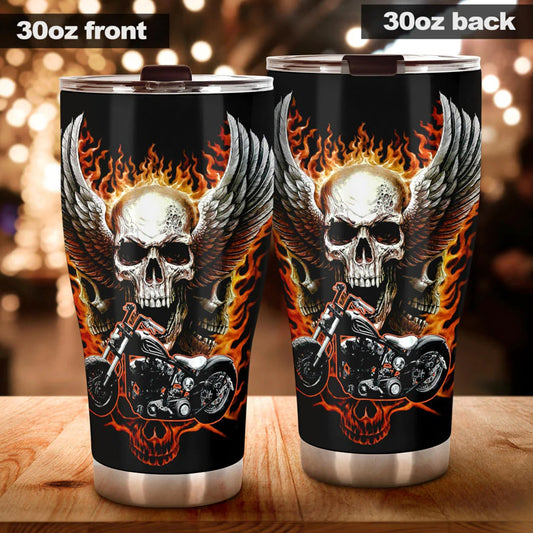 Grim reaper skull tumbler, Biker skull cup mug, skull travel tumbler Gothic  skull mug tumbler, biker tumbler grim reaper gothic mug cup
