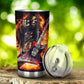 Grim reaper guitarist skull tumbler Halloween skull cup mug, skull travel tumbler Gothic  skull mug tumbler skeleton guitarist skull mug cup
