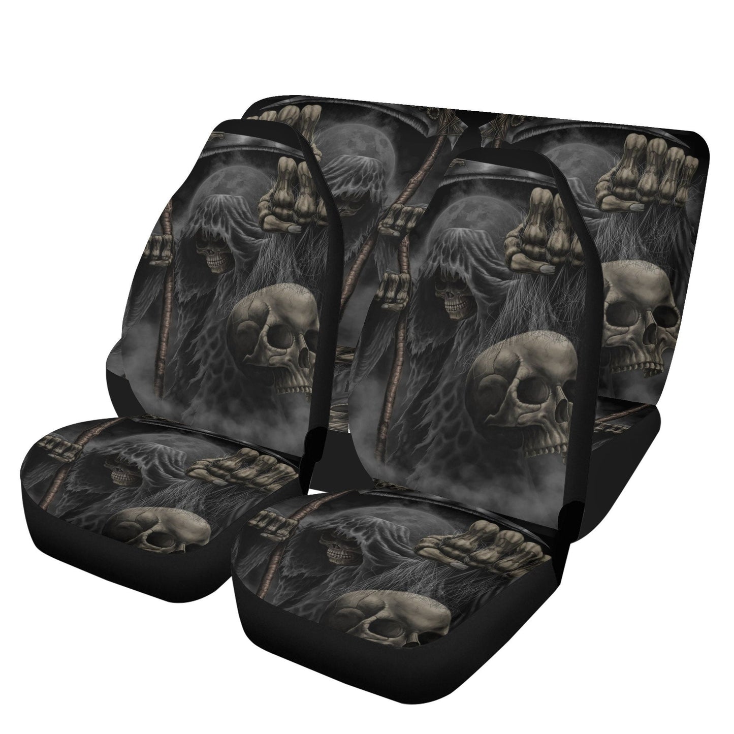 Horror Grim reaper skull Car Seat Cover car mat, Halloween death car seat cover mat ghost car seat protector covers mat skeleton car mats