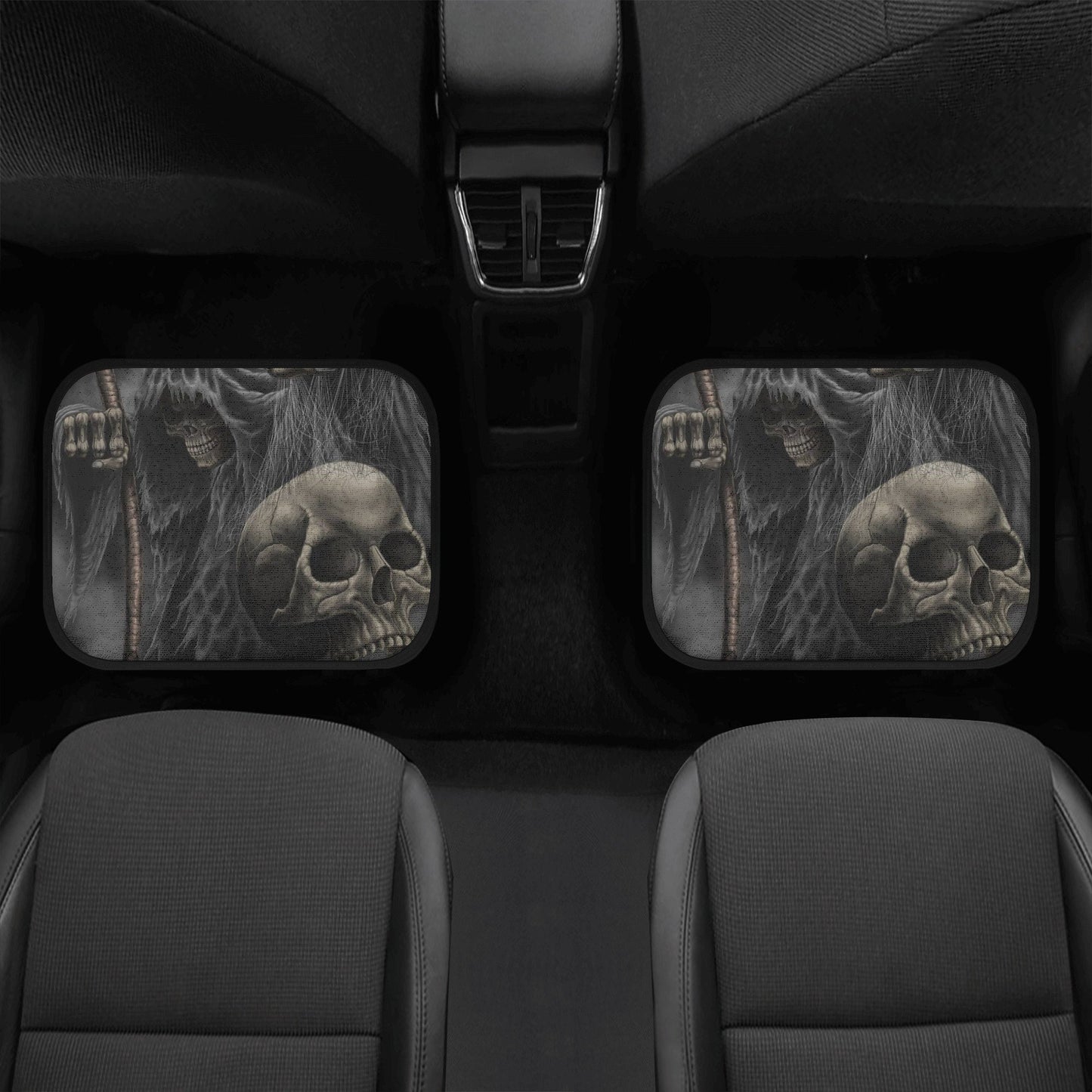 Horror Grim reaper skull Car Seat Cover car mat, Halloween death car seat cover mat ghost car seat protector covers mat skeleton car mats