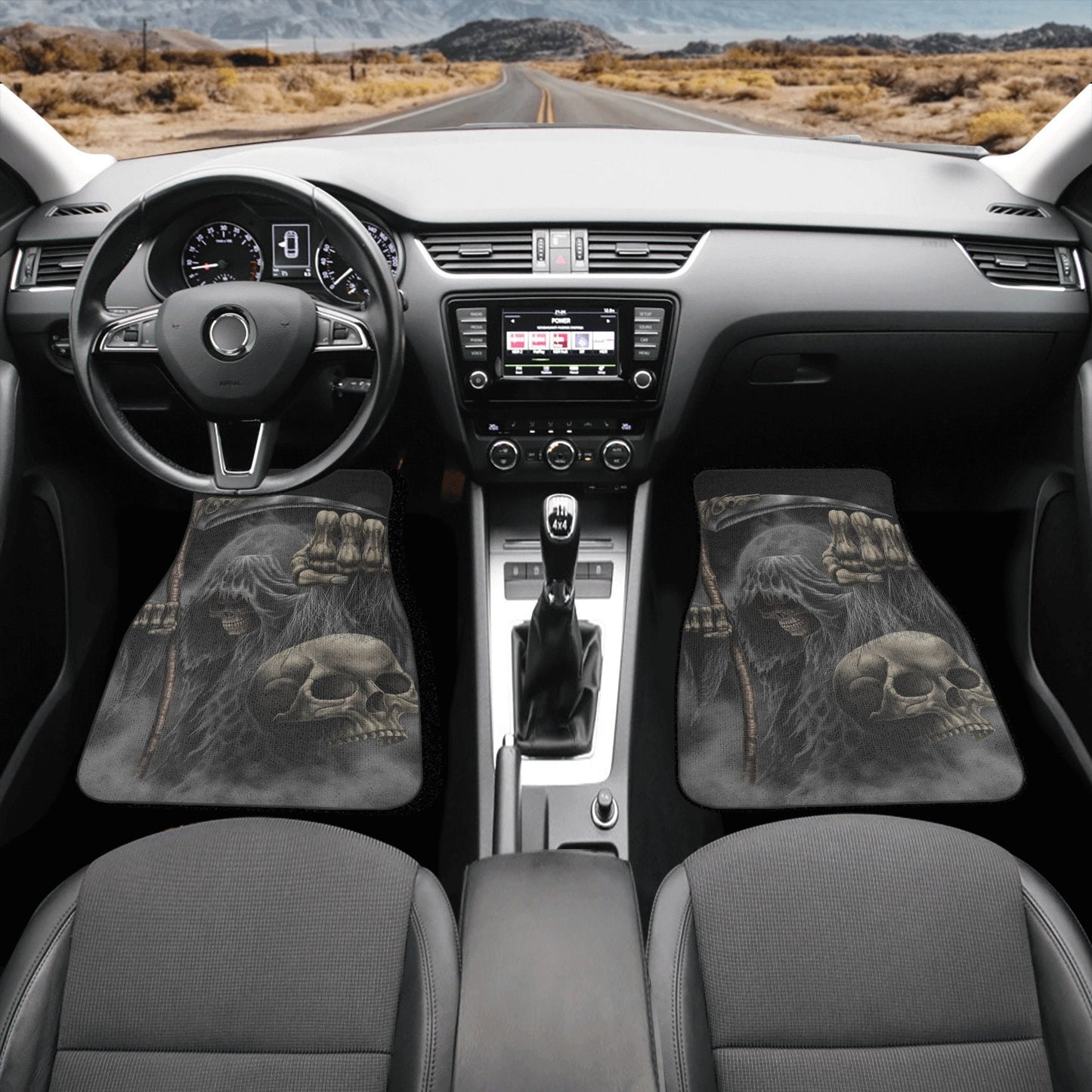 Horror Grim reaper skull Car Seat Cover car mat, Halloween death car seat cover mat ghost car seat protector covers mat skeleton car mats