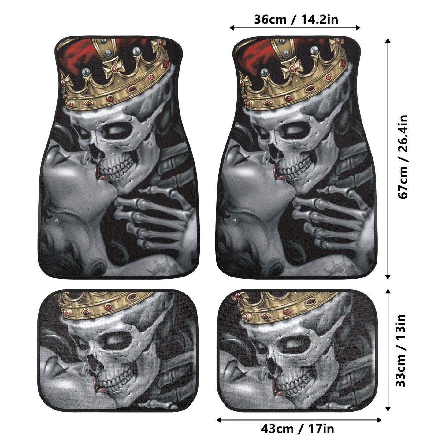King Queen Grim reaper skull Car Seat Cover car mat Halloween death car seat cover mat ghost car seat protector covers mat skeleton car mats
