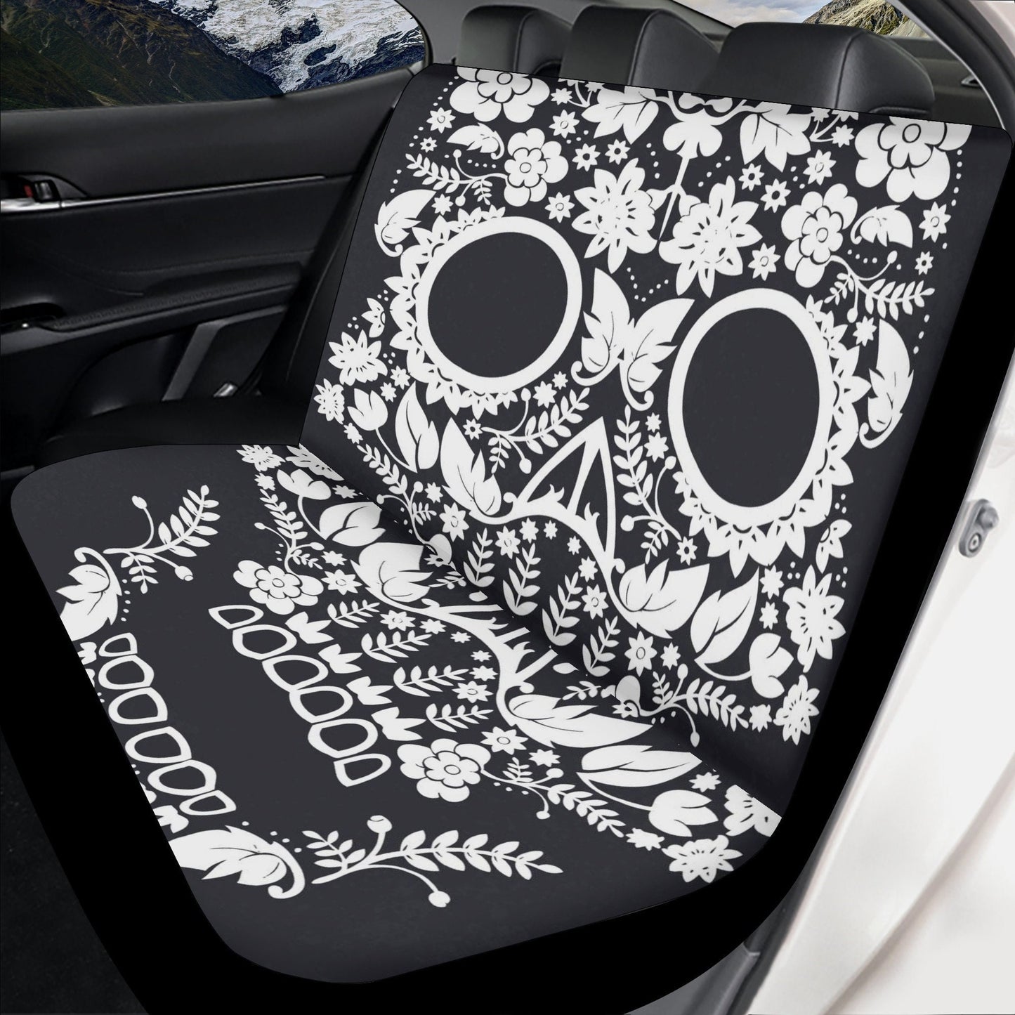 Rose Sugar skull Car Seat Covers car mat flower skull car seat protector Floral Mexican skull car mat candy skull car accessories seat cover