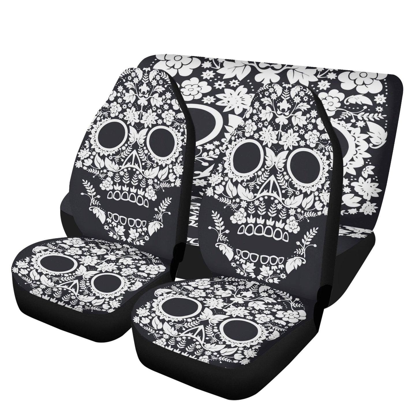 Rose Sugar skull Car Seat Covers car mat flower skull car seat protector Floral Mexican skull car mat candy skull car accessories seat cover