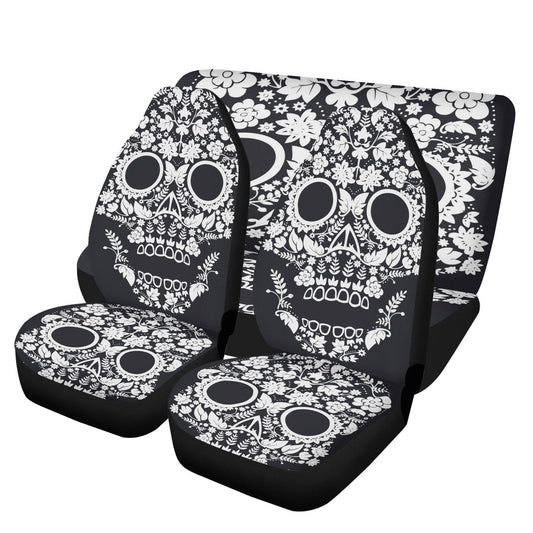 Rose Sugar skull Car Seat Covers car mat flower skull car seat protector Floral Mexican skull car mat candy skull car accessories seat cover
