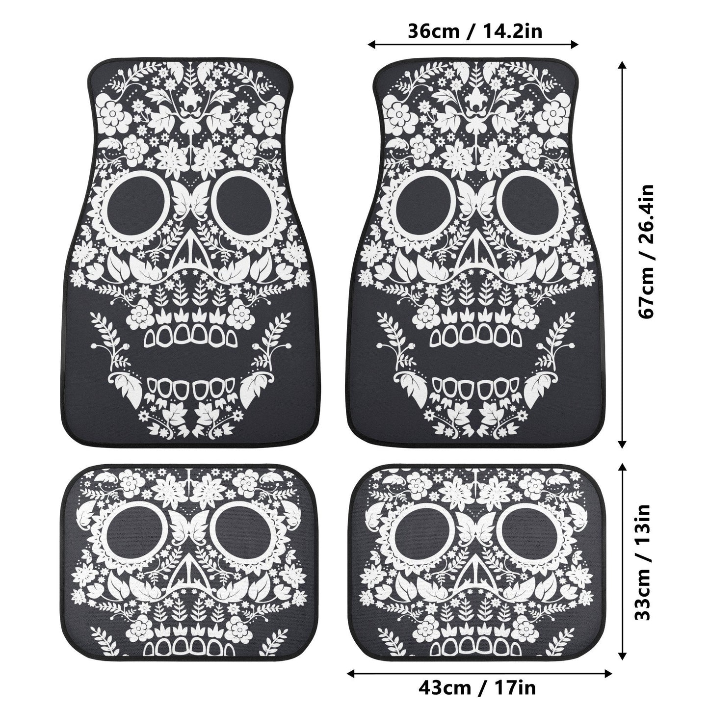 Rose Sugar skull Car Seat Covers car mat flower skull car seat protector Floral Mexican skull car mat candy skull car accessories seat cover
