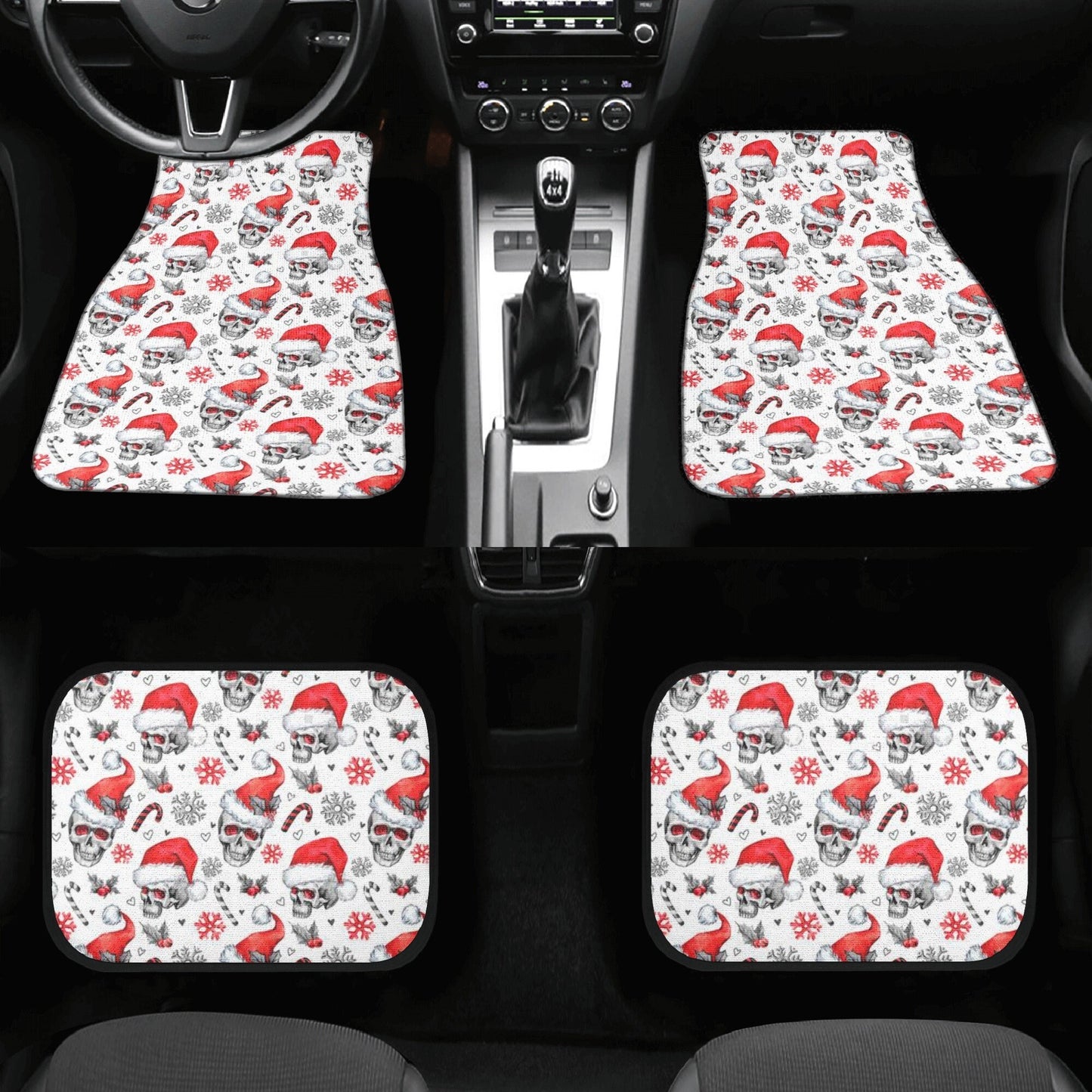 Santa claus skull Car Seat Cover car mat Halloween skull car seat cover mat Christmas skull car seat protector covers mat skeleton car mats