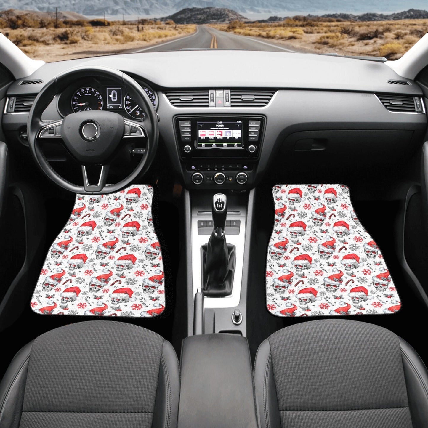 Santa claus skull Car Seat Cover car mat Halloween skull car seat cover mat Christmas skull car seat protector covers mat skeleton car mats