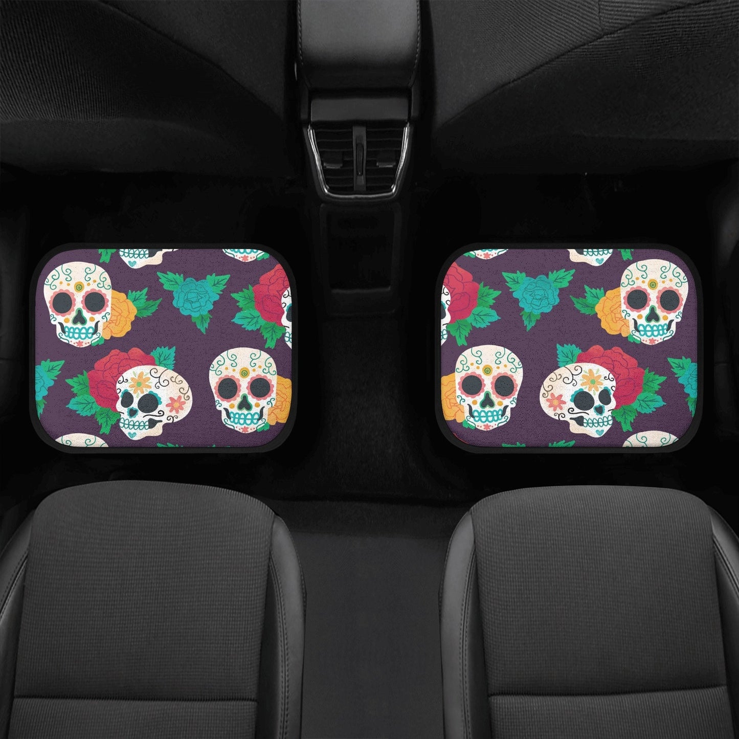 Day of the dead Car Seat Covers car mats Calaveras Candy skull car seat cover mats Halloween rose sugar skull car seat protector covers mat