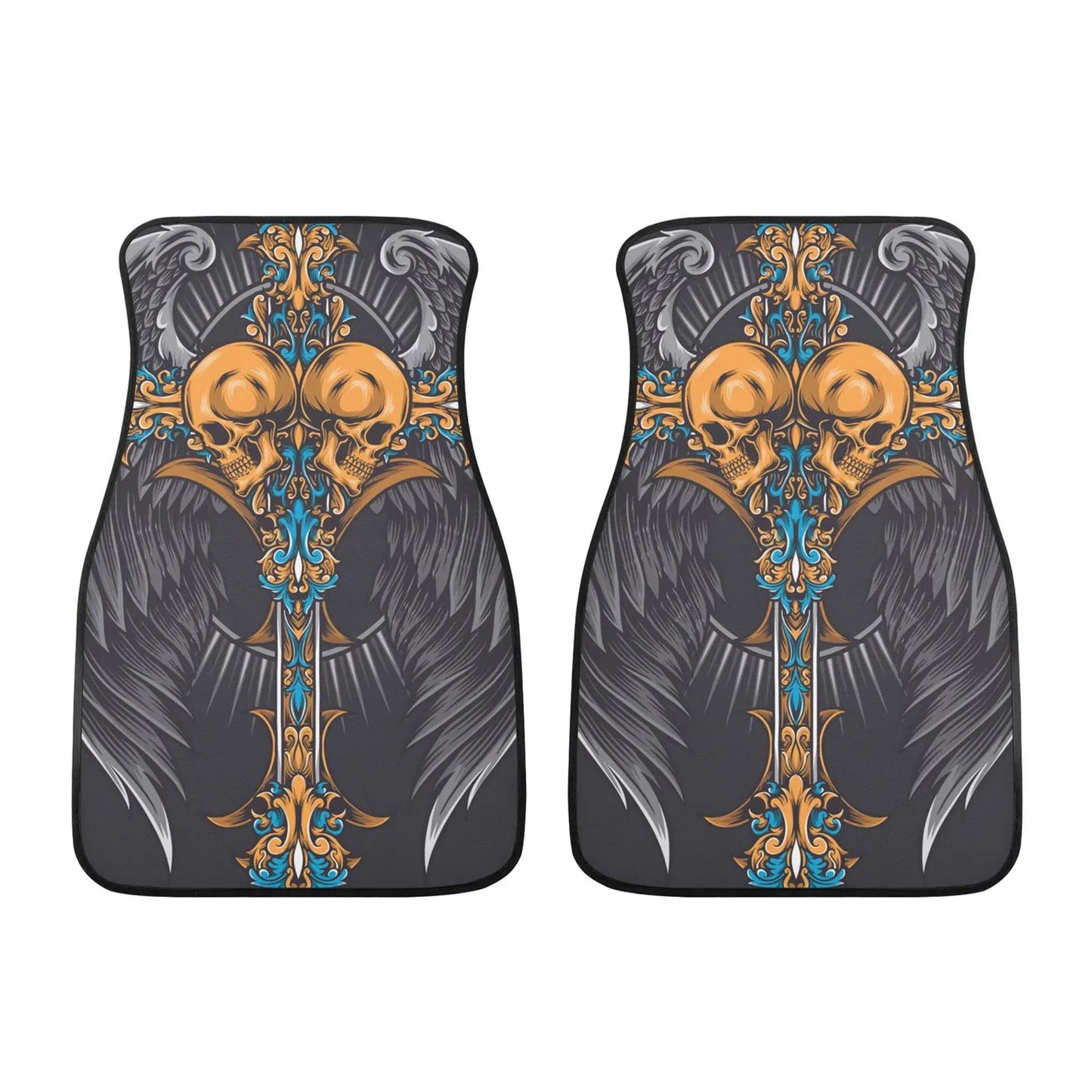 Cross skull Car Seat Cover car mat, Halloween skull car seat cover mat Sword gothic skull car seat protector covers mat skeleton car mats