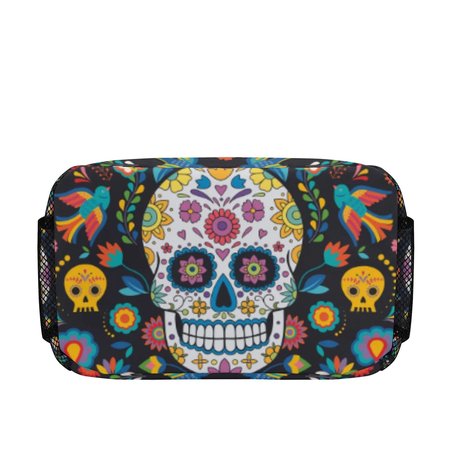 Sugar skull lunch bag, day of the dead lunch bag, sugar skull lunch box, sugar lunch tote, day of the dead lunch tote, candy skull lunch bag