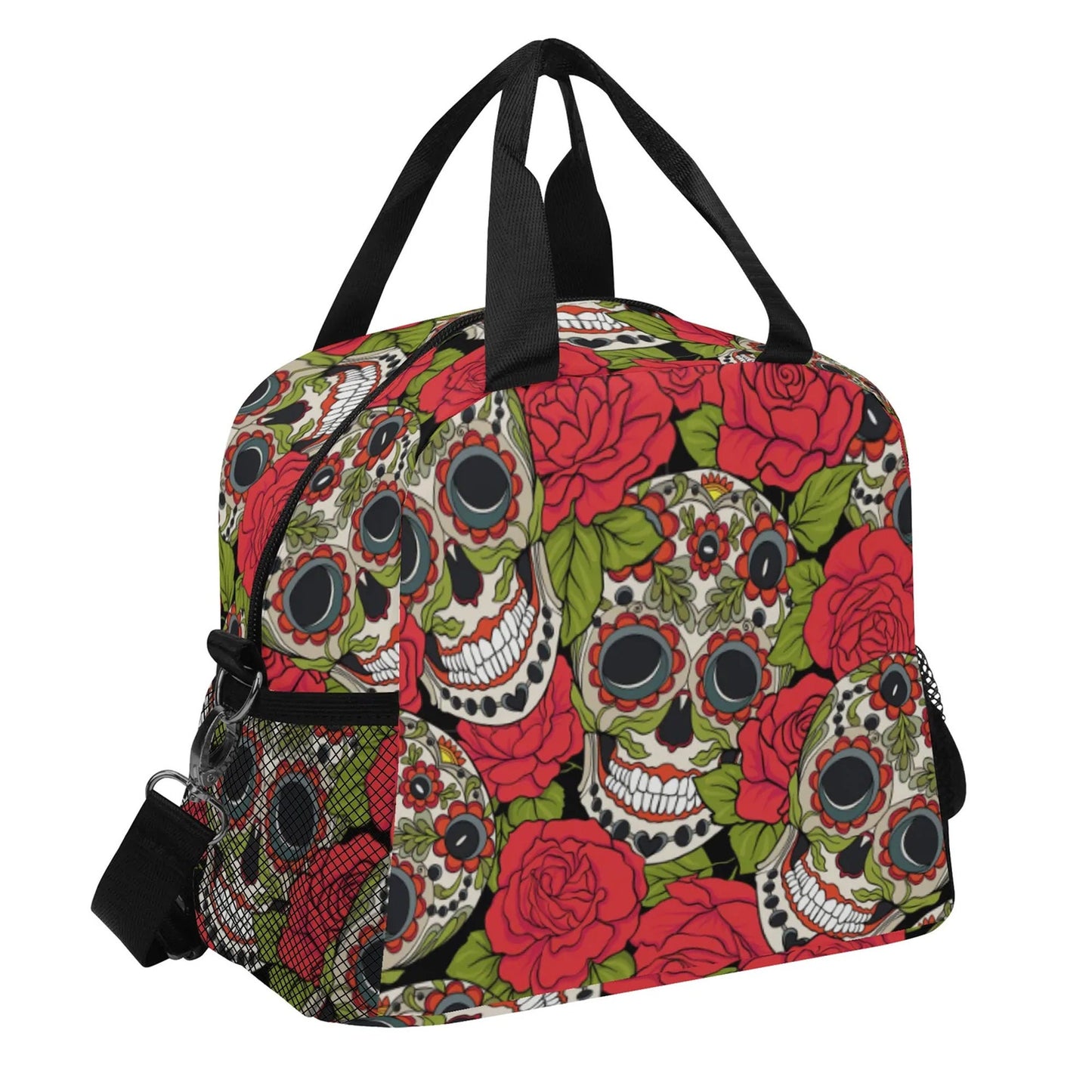Sugar skull lunch bag, day of the dead lunch bag, sugar skull lunch box, sugar lunch tote, day of the dead lunch tote, candy skull lunch bag