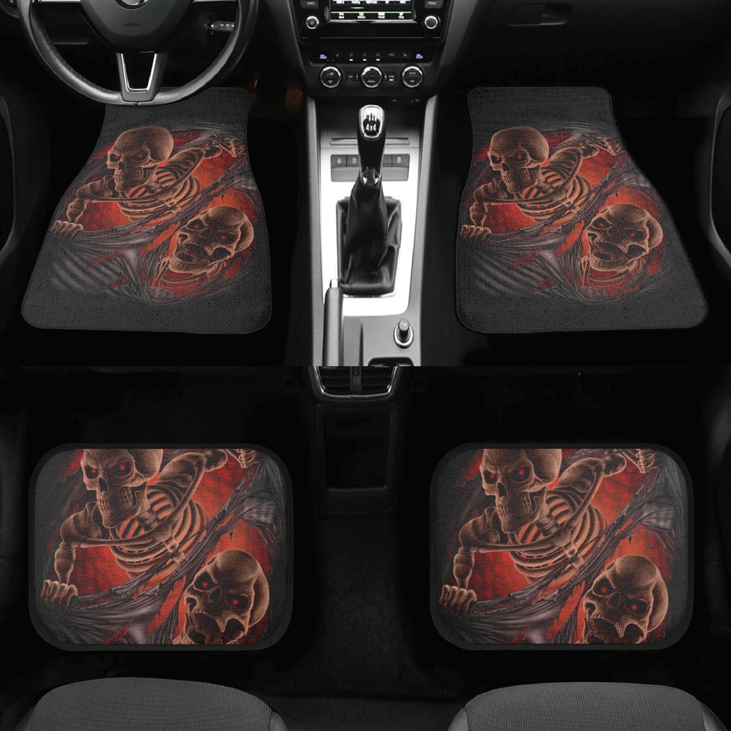 Grim reaper skull Car Seat Cover car mat, Halloween death car seat cover mat ghost skull car seat protector covers mat skeleton car mats