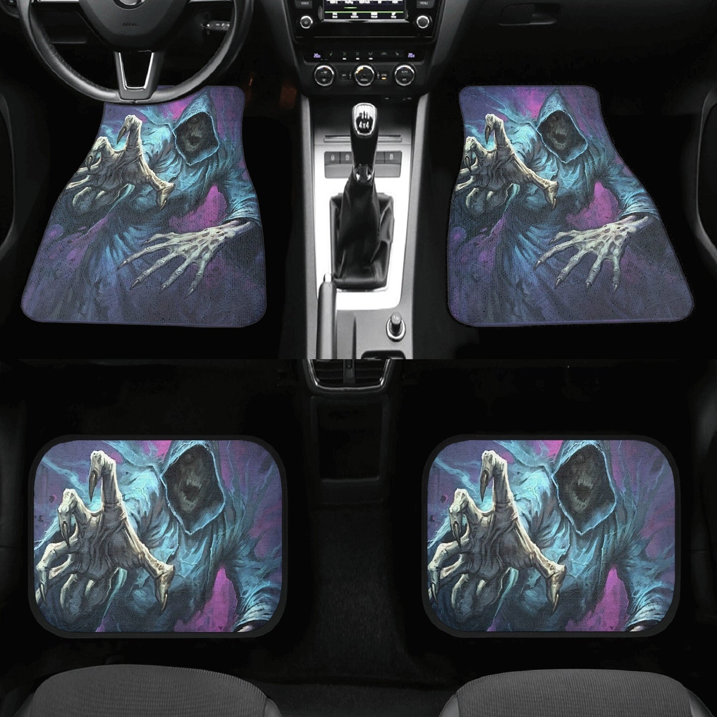 Grim reaper skull Car Seat Cover car mat, Halloween death car seat cover mat ghost skull car seat protector covers mat skeleton car mats