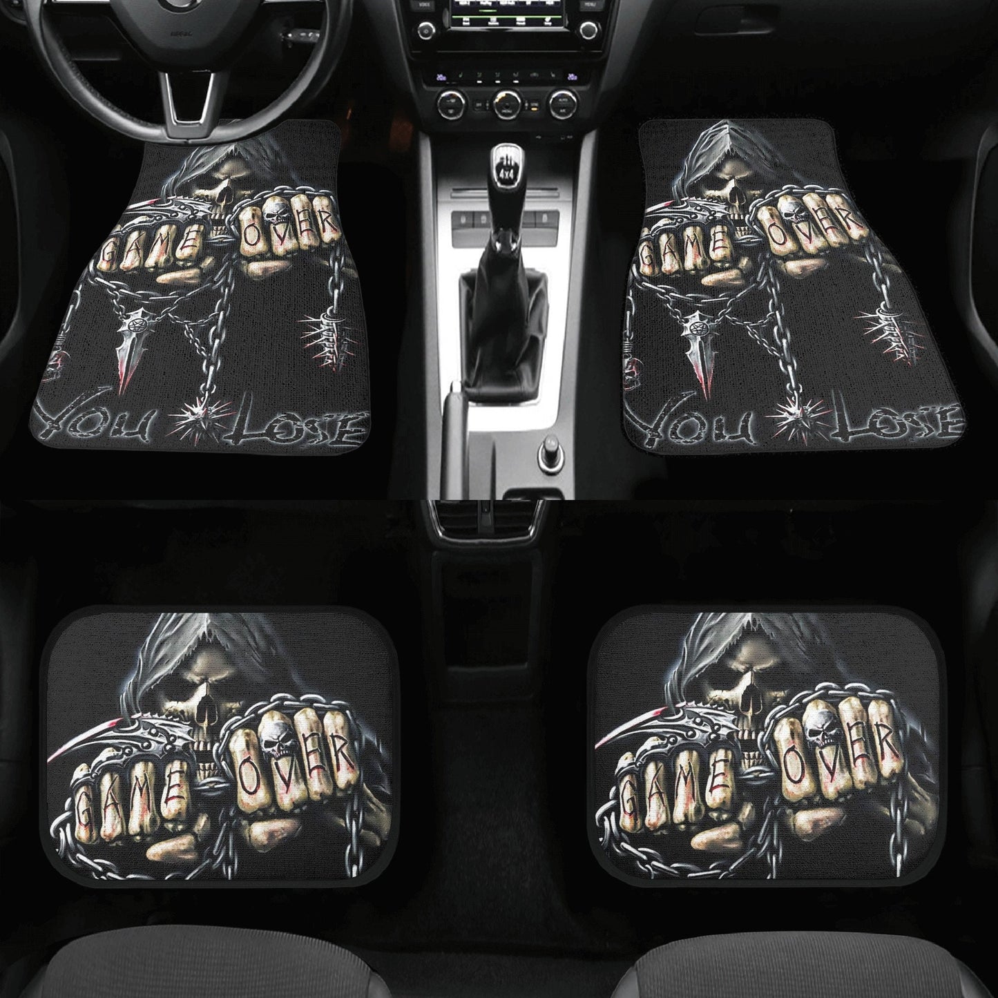 Grim reaper You lost skull Car Seat Cover car mat, Halloween car seat cover mat ghost skull car seat protector covers mat skeleton car mats