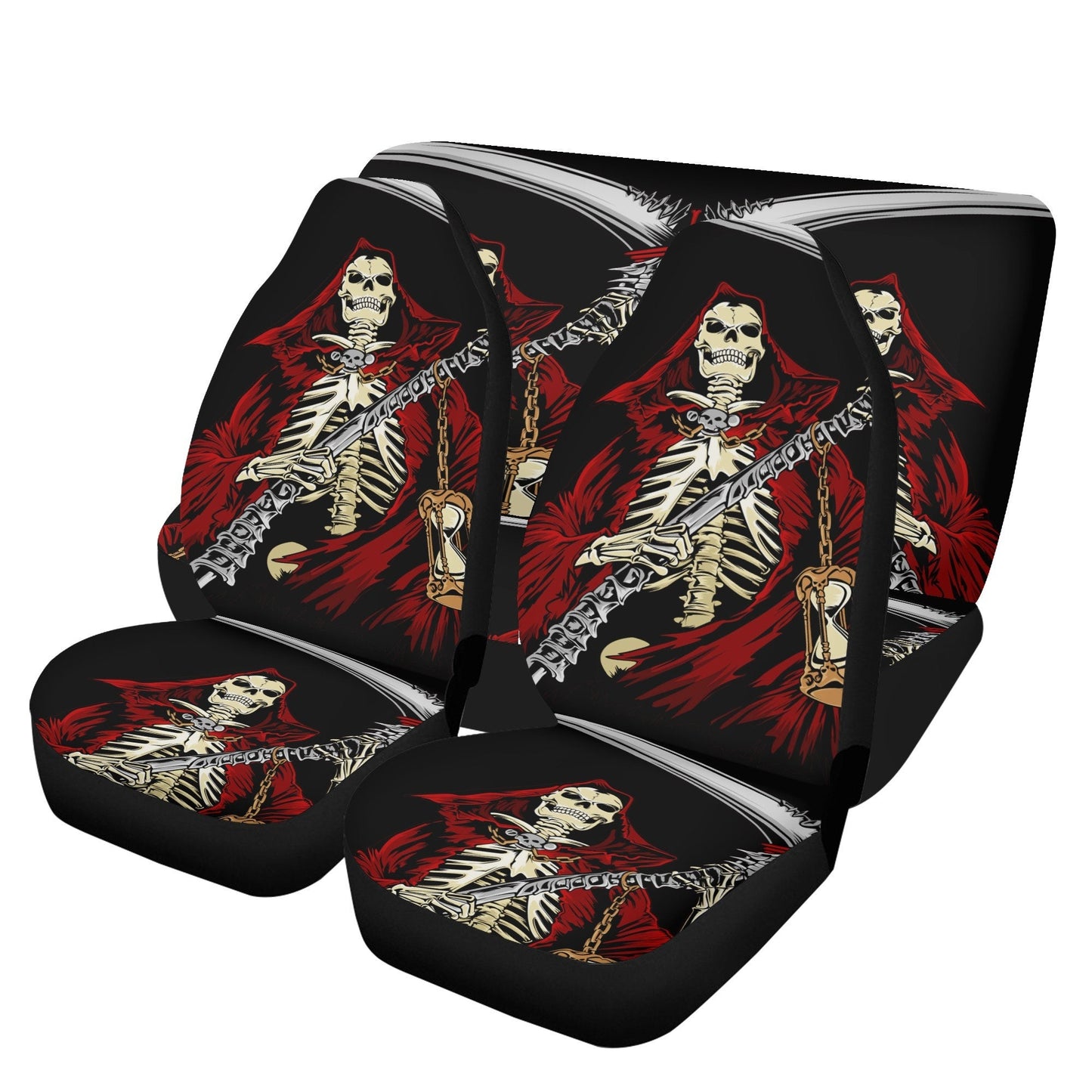 Death Grim reaper skull Car Seat Cover car mat, Halloween horror car seat cover mat ghost car seat protector covers mat skeleton car mats