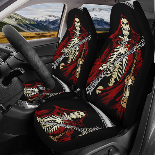 Death Grim reaper skull Car Seat Cover car mat, Halloween horror car seat cover mat ghost car seat protector covers mat skeleton car mats